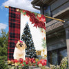 Shih Tzu Flag Sitting In Front Of The Christmas Tree