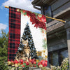 Bengal Cat Flag Sitting In Front Of The Christmas Tree