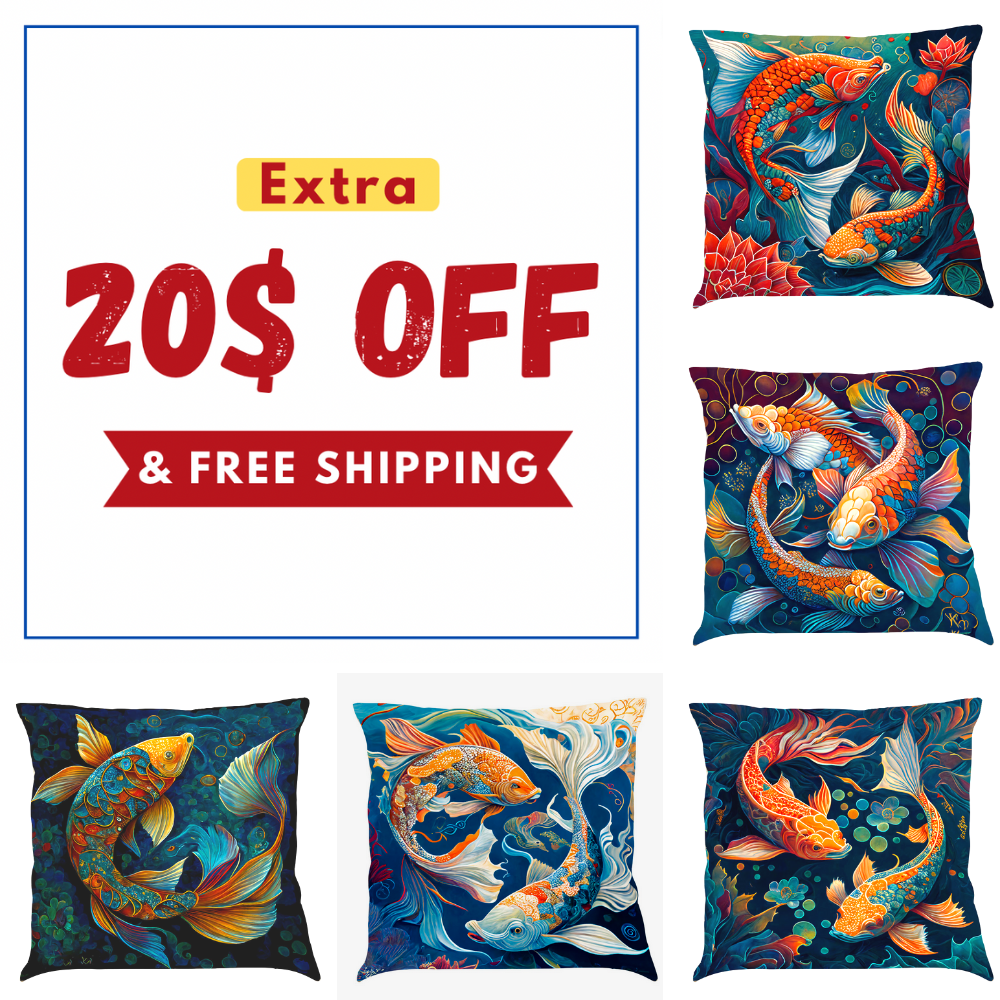 Lucky Koi Fish Cushion Covers