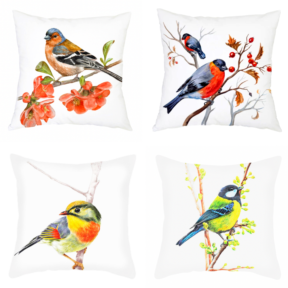 Feathered friends Indoor Outdoor Pillowcase