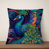 Classic Oil Painting Peacock Cushion Cover