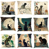 Mid-Century The Black Cat Cushion Cover